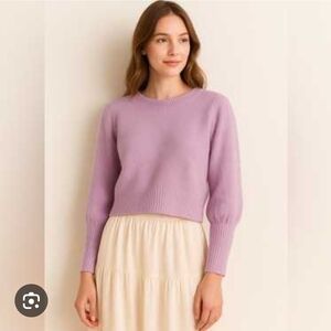 HILL HOUSE Elegant Lilac Crew Neck Sweater SIZE SMALL